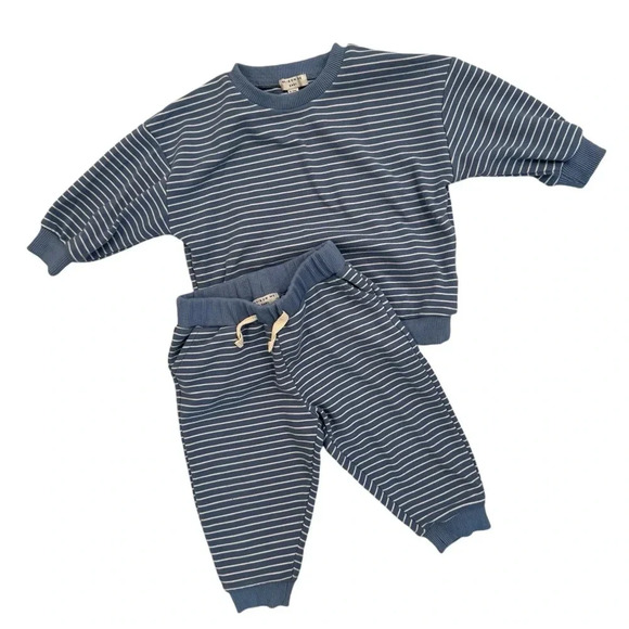 Maison Me Baby Striped Track Suit Matching Set - Picture 1 of 3